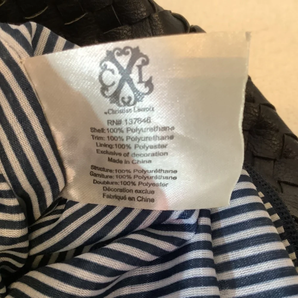 EUC Christian Lacroix navy white tote bag